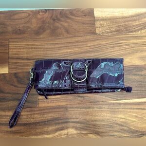 Chateau Purple Faux Leather Clutch Purse Evening Bag